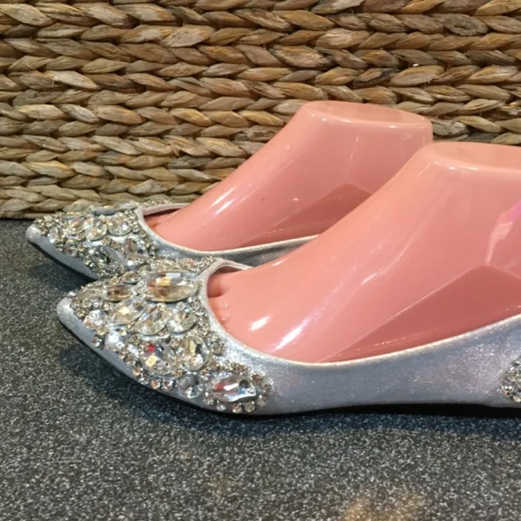 Elegant Silver Embellished Flats - Picture 9 of 16